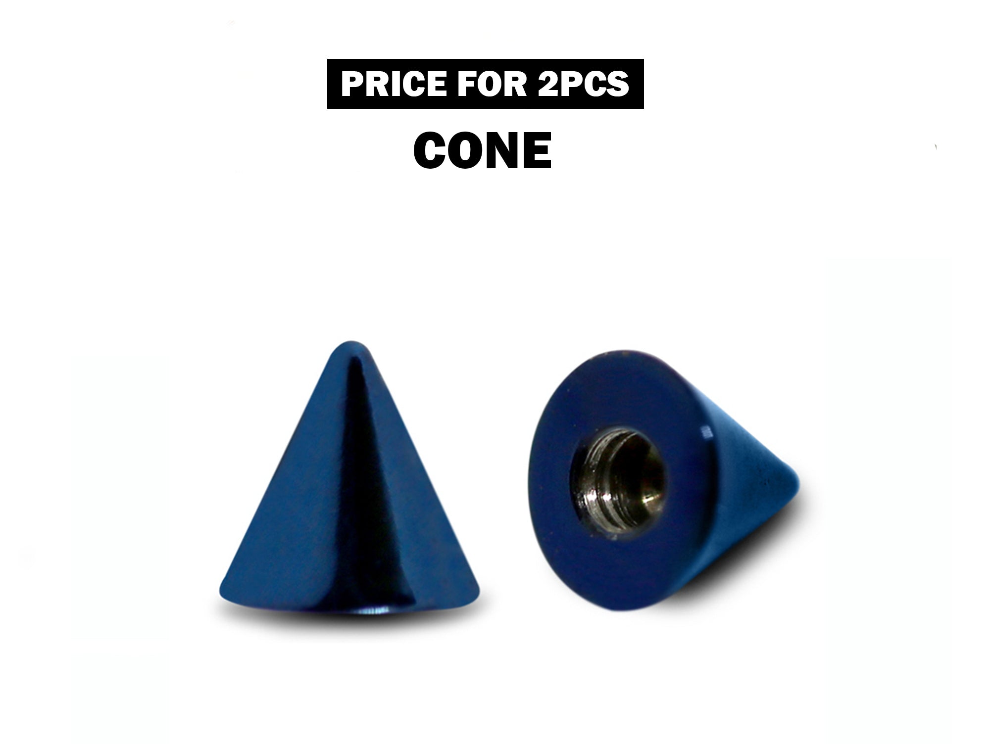 Titanium Piercing Cones Replacement Loose Parts - Threaded Cone Attachment for 18g 16g 14g Barbells, Labrets, Septum Ring Body Piercing