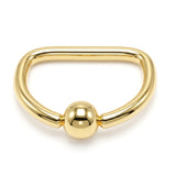 14K Gold Nipple D-ring Body Jewellery Clip ball D shape hoops 18G 16G 14G