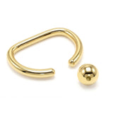 14K Gold Nipple D-ring Body Jewellery Clip ball D shape hoops 18G 16G 14G