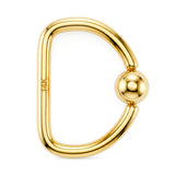 14K Gold Nipple D-ring Body Jewellery Clip ball D shape hoops 18G 16G 14G