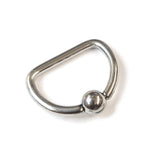 Titanium Nipple Ring Jewelry, Nipple D-Ring Ball Hoops, Captive Ring - 14 Gauge - Body Piercing Also for Daith, Septum, Eyebrow - Size 10MM