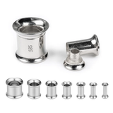 14K White Gold Double Flare Plugs Stretching Kit, Ear gauges, Flesh Tunnels - Lobe Plugs - 1pc each order