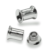 14K White Gold Double Flare Plugs Stretching Kit, Ear gauges, Flesh Tunnels - Lobe Plugs - 1pc each order