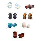 Double Flare Stone Ear Plugs Stretching Gauges, Expander, Big Gauges - 1 Pair (2pcs) - Size 8G 6G 4G 2G 1G 0G 00G
