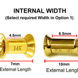 14K Gold Double Flare Plugs Stretching Kit, Ear gauges, Flesh Tunnels - Lobe Plugs - 1pc each order