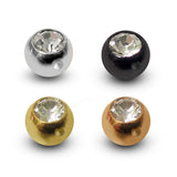 CZ Crystal Dimple Balls (2pcs): Titanium BCR Replacement Part