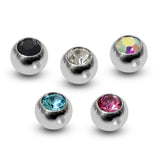 CZ Crystal Dimple Balls for BCR Ring: Titanium (2pcs)