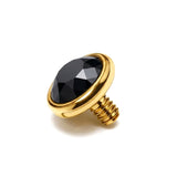 14K Gold Flat gem: Internally Threaded Piercing Replacement Part