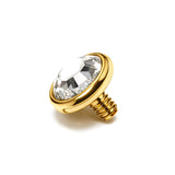 14K Gold Flat gem: Internally Threaded Piercing Replacement Part