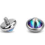 Titanium Loose Flat Top Pyramid Crystal 2pcs size 5mm for 14G Surface Dermal Piercing