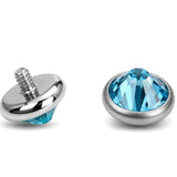 Titanium Loose Flat Top Pyramid Crystal 2pcs size 5mm for 14G Surface Dermal Piercing