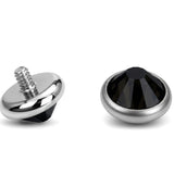 Titanium Loose Flat Top Pyramid Crystal 2pcs size 5mm for 14G Surface Dermal Piercing