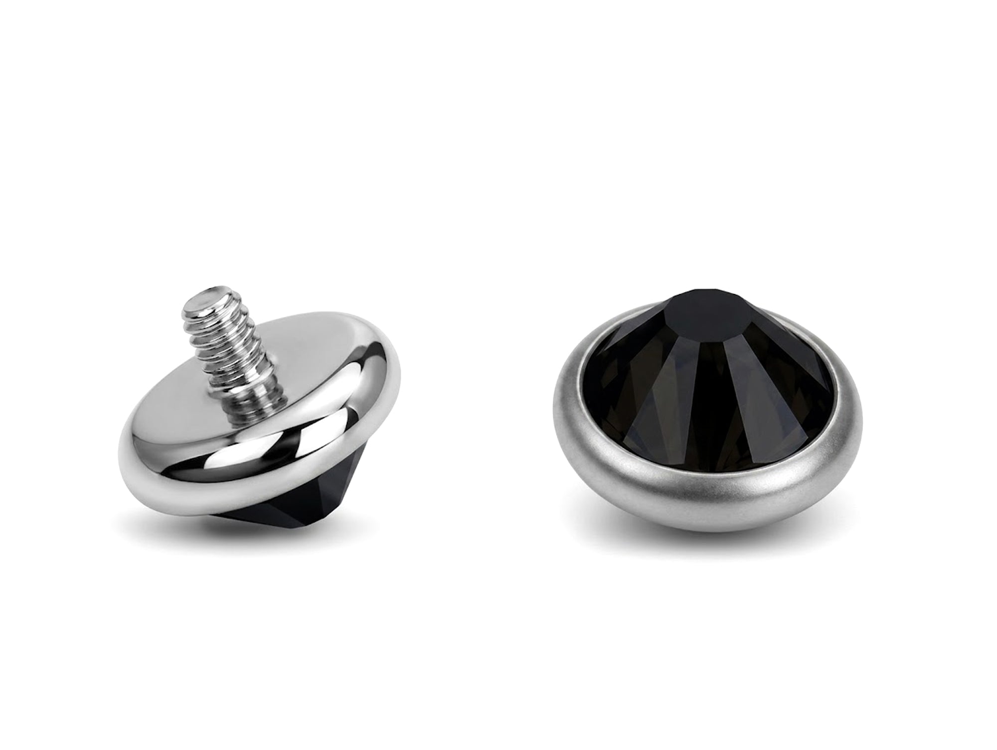 Titanium Loose Flat Top Pyramid Crystal 2pcs size 5mm for 14G Surface Dermal Piercing