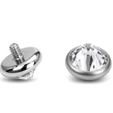 Titanium Loose Flat Top Pyramid Crystal 2pcs size 5mm for 14G Surface Dermal Piercing