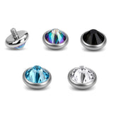 Titanium Loose Flat Top Pyramid Crystal 2pcs size 5mm for 14G Surface Dermal Piercing