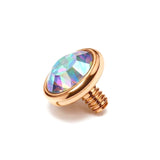 14K Gold Flat gem: Internally Threaded Piercing Replacement Part