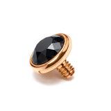 14K Gold Flat gem: Internally Threaded Piercing Replacement Part