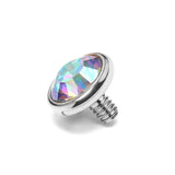 14K Gold Flat gem: Internally Threaded Piercing Replacement Part