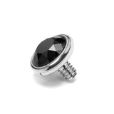 14K Gold Flat gem: Internally Threaded Piercing Replacement Part