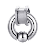 Flesh Tunnel Earrings with Spring Ball BCR Ring, Captive Ball Hoop - Big Gauge 8G to 00G Ear Piercing, Ear Gauges, Ear Stretchers