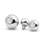 14K Gold Piercing Gem Ball Loose Parts, Replacement Ball for Internally threaded Body Jewellery piercing barbells, labrets, Horseshoe Rings