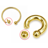 Silver 14K 4 micron Gold Plating Loose Internally threaded Ball Replacement for Body Piercing - Hollow balls (1pc each order)