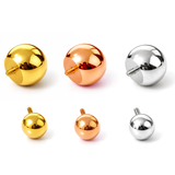 Silver 14K 4 micron Gold Plating Loose Internally threaded Ball Replacement for Body Piercing - Hollow balls (1pc each order)