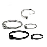 Sterling Silver Hoop Ball End Nose Ring, Black Captive Nose Hoop 24g (0.6mm) Nose Piercing - Fixed ball - Clip on and Flexible easy to Bend