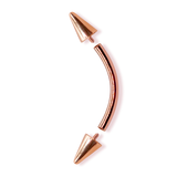 Spike Eyebrow Piercing Jewellery 14K Solid Gold Internally Threaded Curved Barbell - 1pc Each Order
