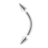 Spike Eyebrow Piercing Jewellery 14K Solid Gold Internally Threaded Curved Barbell - 1pc Each Order