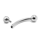 14k gold Curved Barbell Piercing with Gemstones: Internally Threaded 14g, 16g Body Jewellery