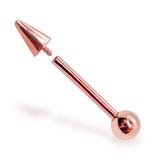 14K Gold Spike Barbell Piercing: 16G 14G Internally Threaded Cartilage Helix