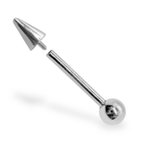 14K Gold Spike Barbell Piercing: 16G 14G Internally Threaded Cartilage Helix
