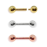 14K Solid Gold Internally Threaded 16G 14G Ear Cartilage, Helix Barbell Piercing Body Jewellery