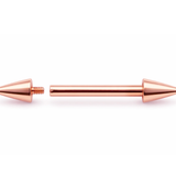 14K Solid Gold Cone / Spike Internal Threaded Nipple Barbell & Nose Bridge Piercing | 16G 14G