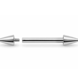 14K Solid Gold Cone / Spike Internal Threaded Nipple Barbell & Nose Bridge Piercing | 16G 14G
