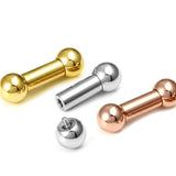 14K 4 Micron Gold Solid Silver Prince Albert PA, Tongue, Nipple Barbell Big gauges: Internally Threaded Body Piercing Jewelry