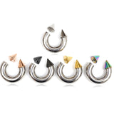 Spike Septum Piercing Internally Threaded Horseshoe Barbell CBB/BCR Big Gauge Septum Ring, PA Ring Combination - British Standard