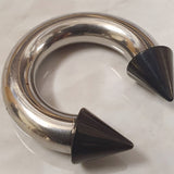 Spike Septum Piercing Internally Threaded Horseshoe Barbell CBB/BCR Big Gauge Septum Ring, PA Ring Combination - British Standard