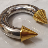 Spike Septum Piercing Internally Threaded Horseshoe Barbell CBB/BCR Big Gauge Septum Ring, PA Ring Combination - British Standard