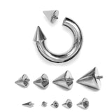 Titanium Spike Septum Horseshoe Ring Internally Threaded 16G to 8G Nose Ring Circular Barbell CBB/CBR Body Piercing