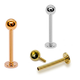 14K Solid Gold Internal Labret Lip Piercing -16G 14G - Body Jewellery also for Tragus, Ear Cartilage