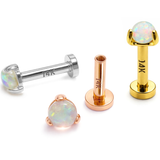 14K Gold Opal Labret Stud – Internally Threaded Body Piercing