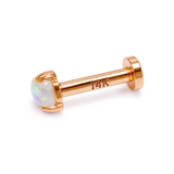 14K Gold Opal Labret Stud – Internally Threaded Body Piercing