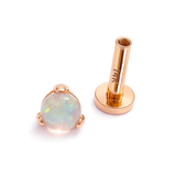 14K Gold Opal Labret Stud – Internally Threaded Body Piercing