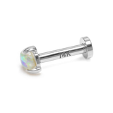 14K Gold Opal Labret Stud – Internally Threaded Body Piercing