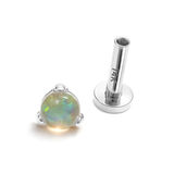 14K Gold Opal Labret Stud – Internally Threaded Body Piercing