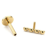 14K Gold Tragus Line Ball Bar Earrings, Labret Stud, Helix Cartilage Piercings