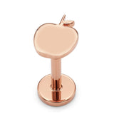 14K Rose Gold Apple Labret Stud, Tragus Piercing, Helix Cartilage Piercing