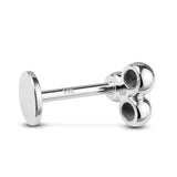 14K Rose & White Gold 3 ball 16G labret stud with Flat back gear design Tragus Earring, Lip Jewelry